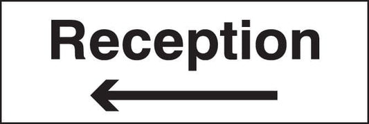 17074G Reception arrow left Rigid Plastic (300x100mm) Safety Sign
