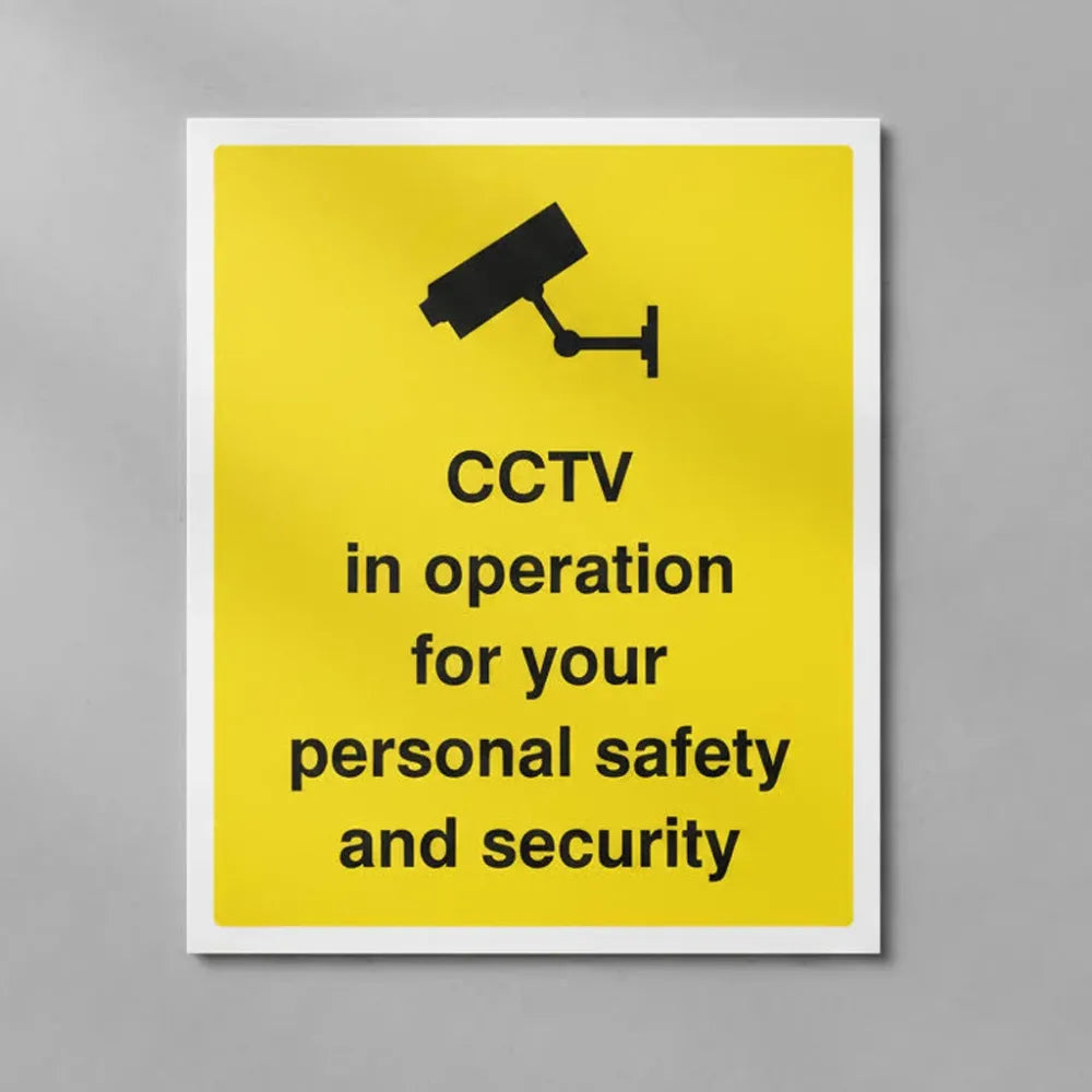 71712H CCTV in operation for personal safety and security Ultra Durable 2mm PET (300x250mm) Safety Sign