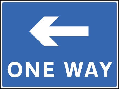 17509K One way - left Rigid Plastic (400x300mm) Safety Sign