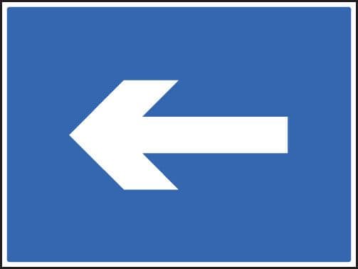 17510Q One way arrow only Rigid Plastic (600x450mm) Safety Sign