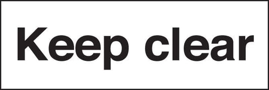 17566G Keep clear Rigid Plastic (300x100mm) Safety Sign