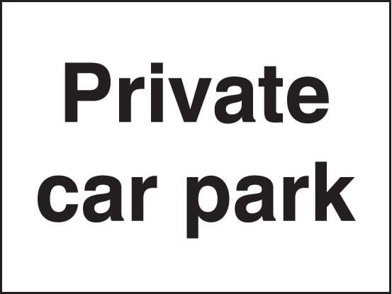 17568K Private car park Rigid Plastic (400x300mm) Safety Sign
