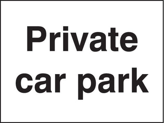 17568K Private car park Rigid Plastic (400x300mm) Safety Sign