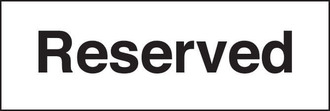 17583G Reserved Rigid Plastic (300x100mm) Safety Sign