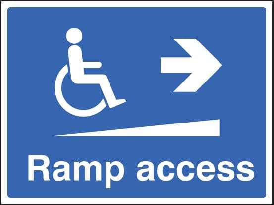 17602K Ramp access right Rigid Plastic (400x300mm) Safety Sign