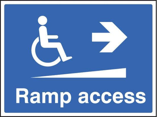 17602K Ramp access right Rigid Plastic (400x300mm) Safety Sign