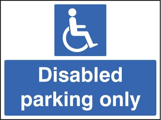17606K Disabled parking only Rigid Plastic (400x300mm) Safety Sign