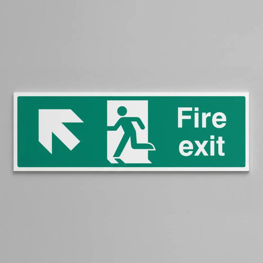 Fire exit arrow up left