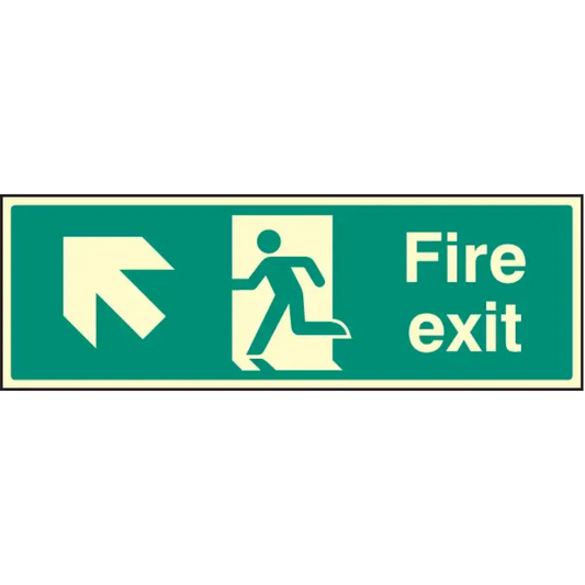 Fire exit arrow up left