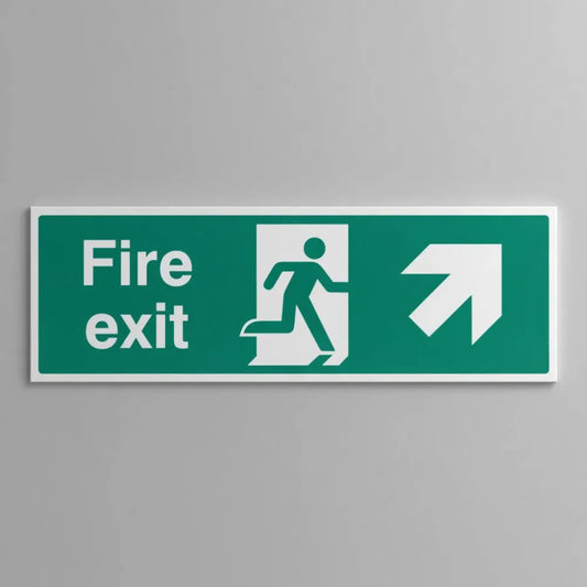 Fire exit arrow up right