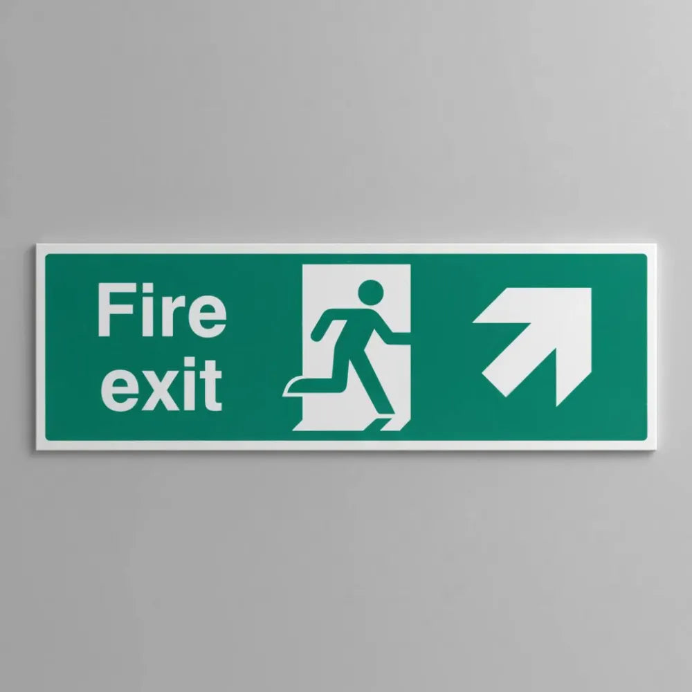 Fire exit arrow up right
