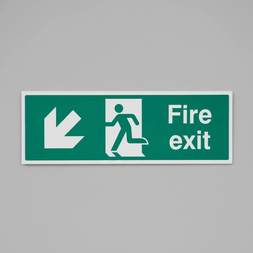 Fire exit arrow down left