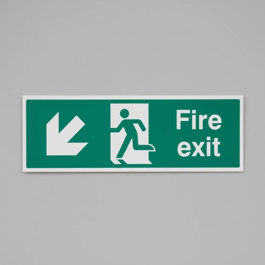 Fire exit arrow down left