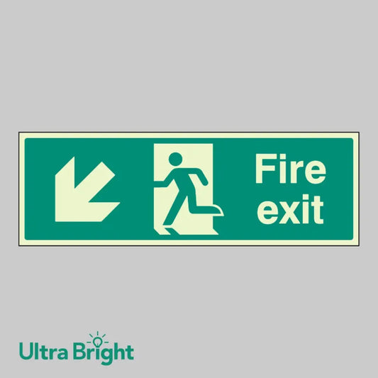 Fire exit arrow down left