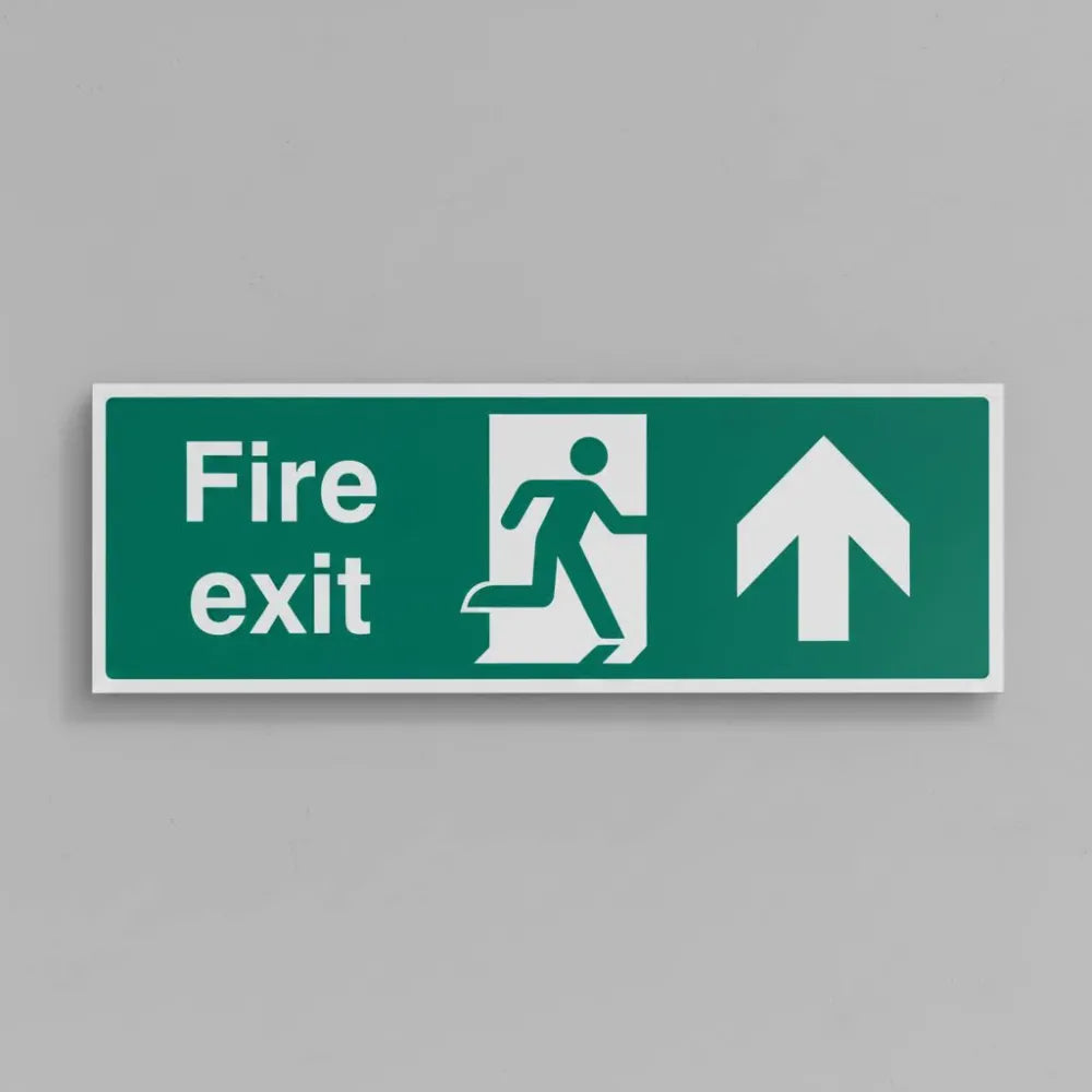 Fire exit arrow straight on
