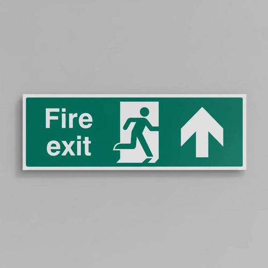 Fire exit arrow straight on