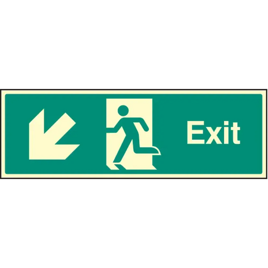 Exit arrow down left
