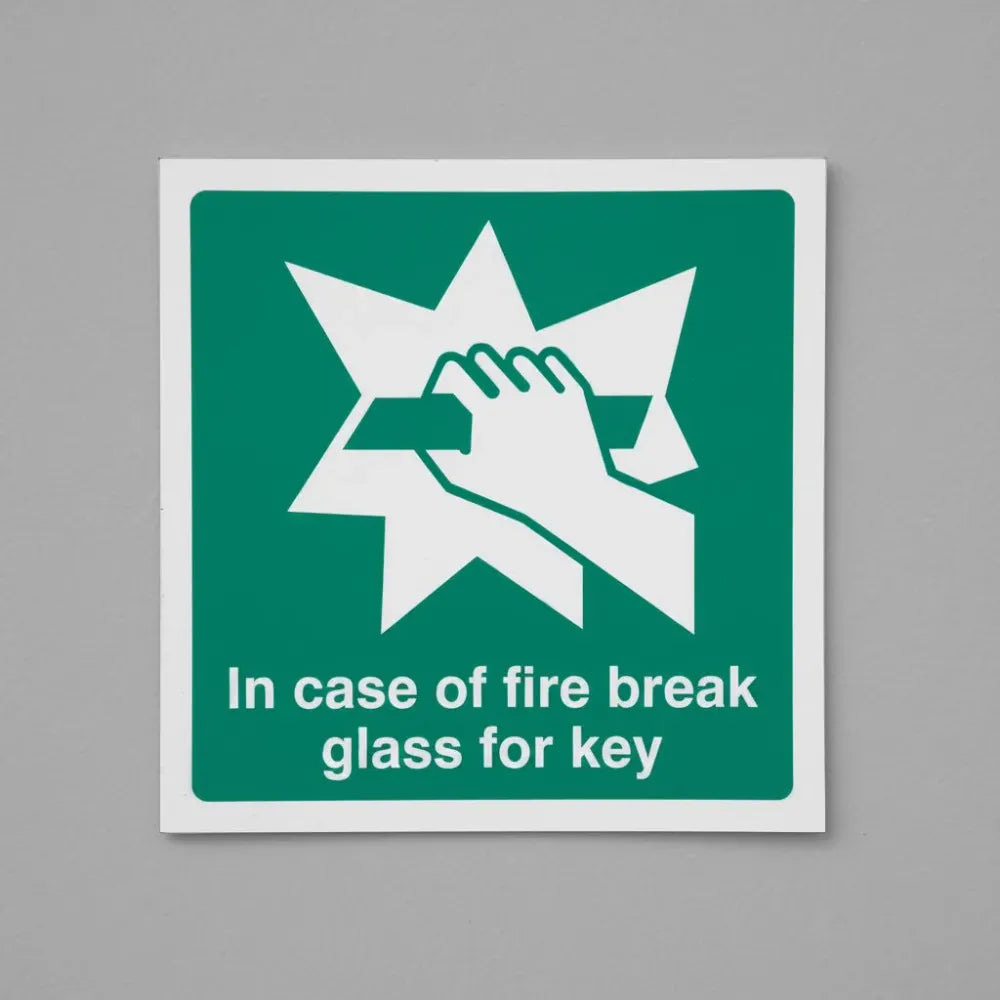 In case of fire break glass for key