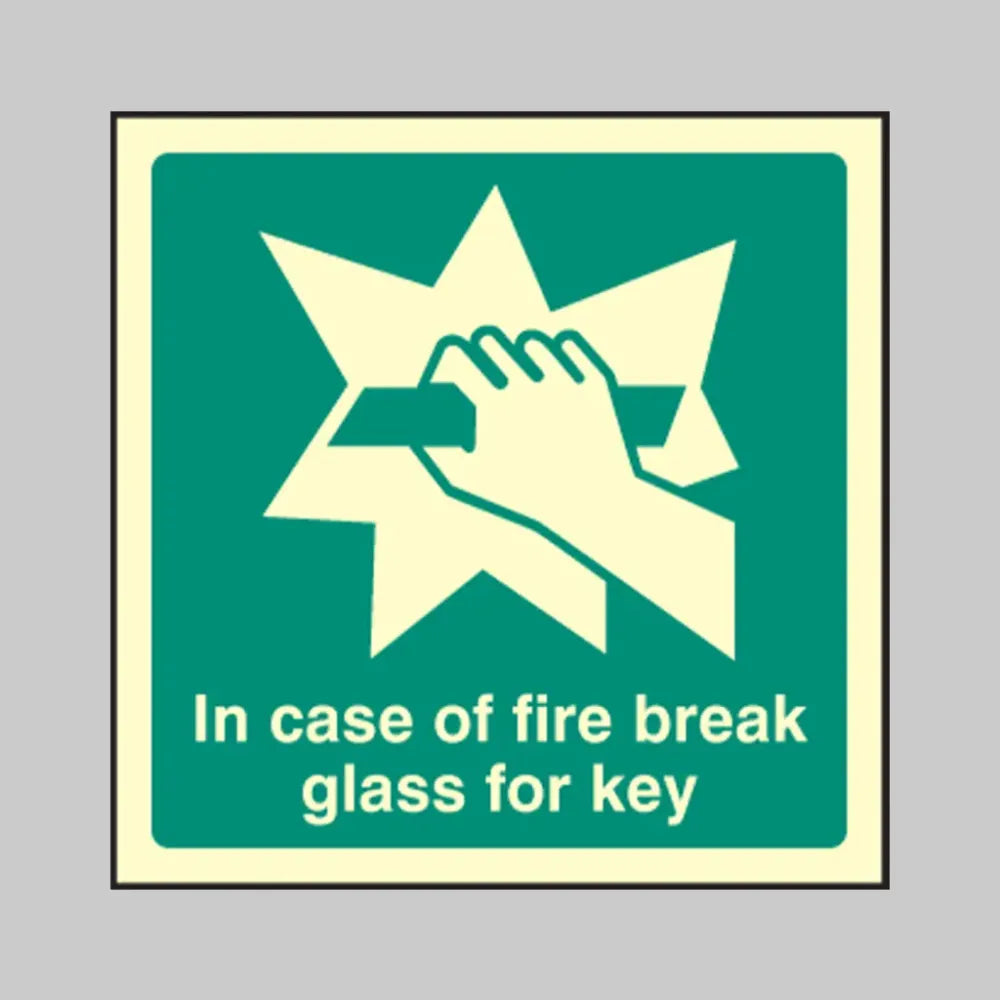 In case of fire break glass for key