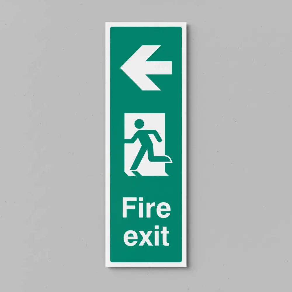 Fire exit arrow left (portrait)