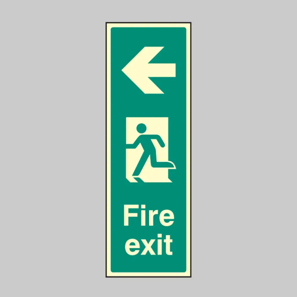 Fire exit arrow left (portrait)
