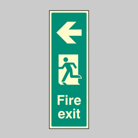 Fire exit arrow left (portrait)