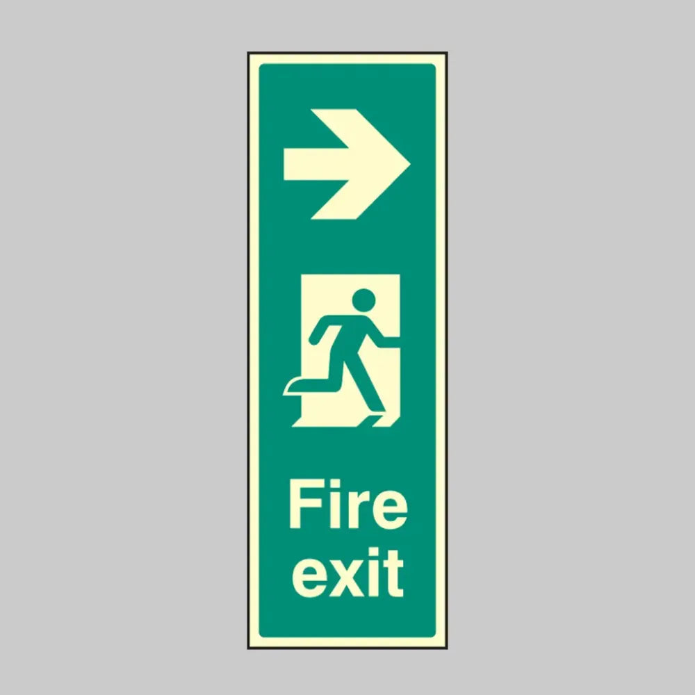 Fire exit arrow right (portrait)