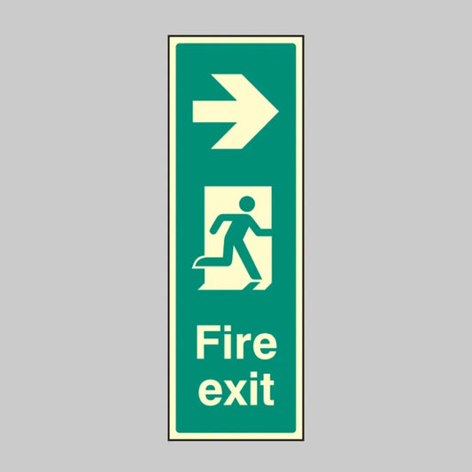 Fire exit arrow right (portrait)