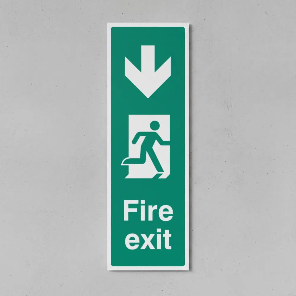 Fire exit arrow down (portrait)