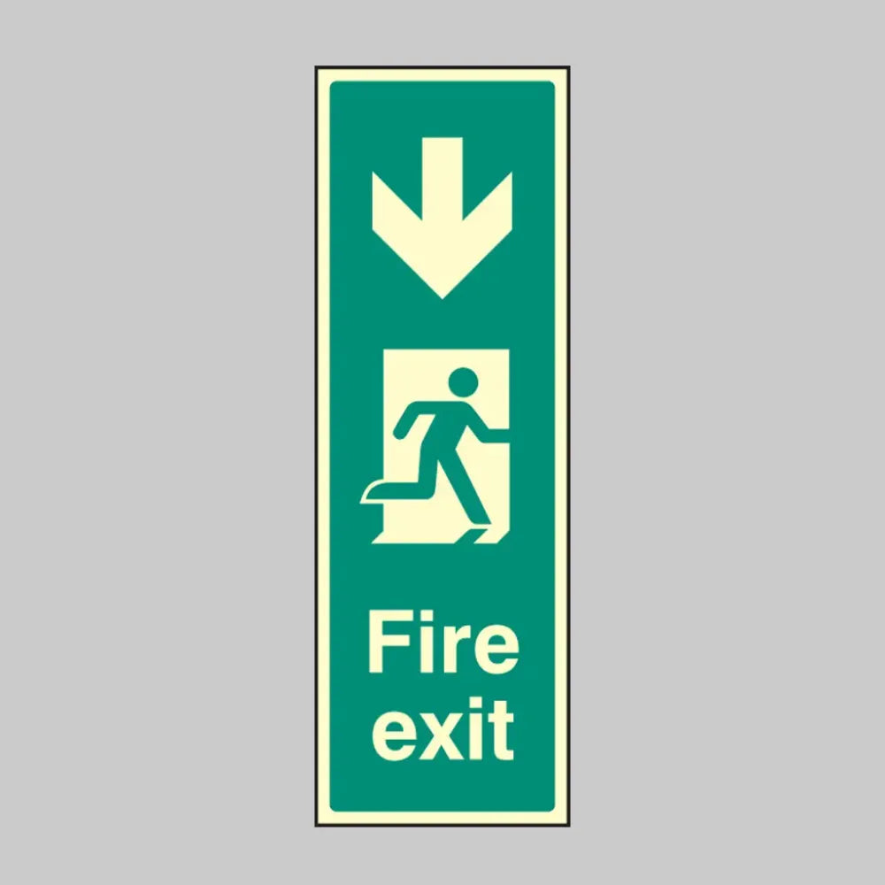 Fire exit arrow down (portrait)