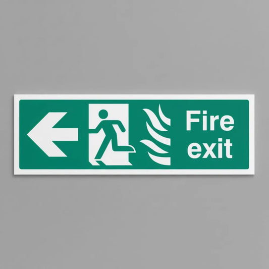 Fire exit arrow left - HTM