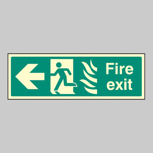 Fire exit arrow left - HTM