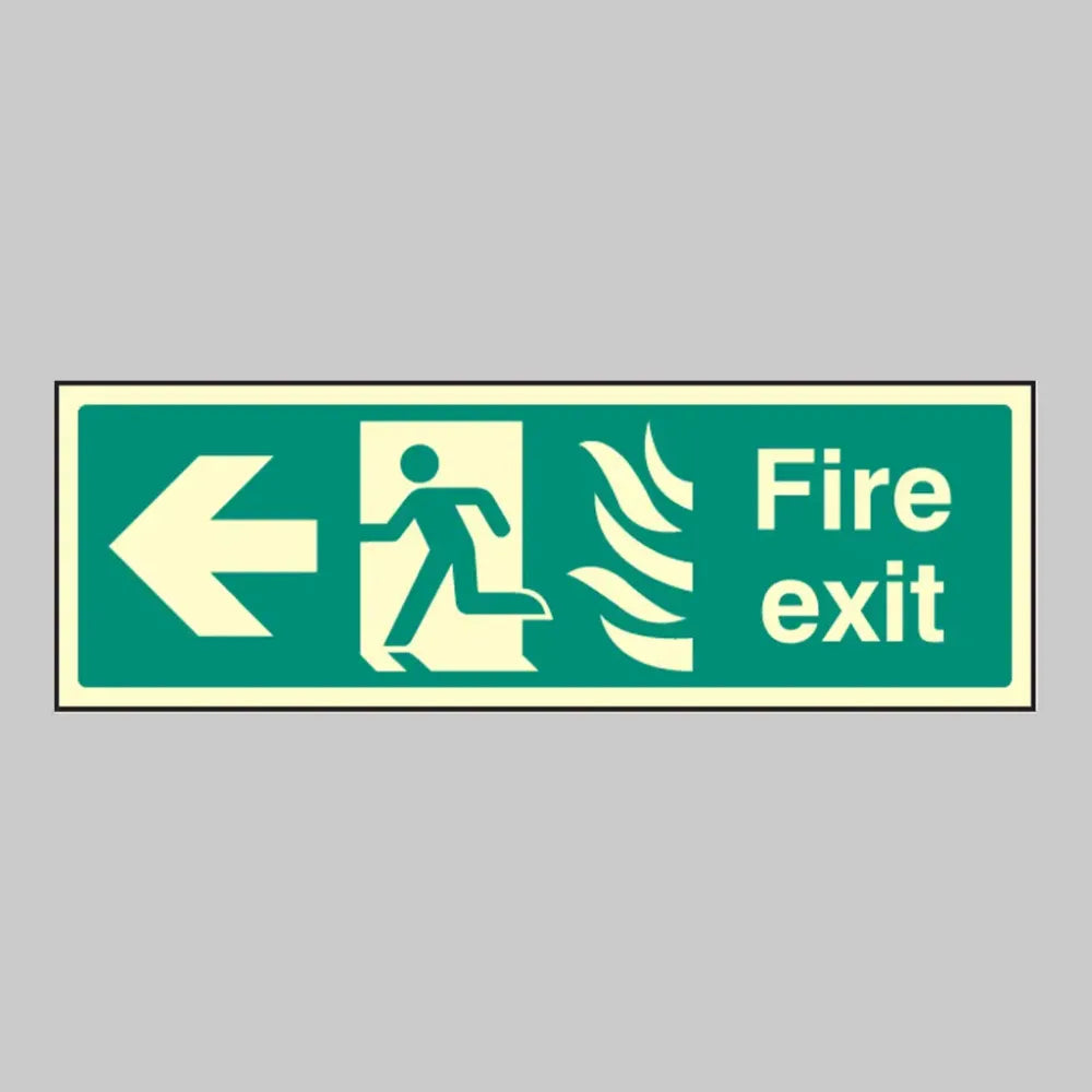 Fire exit arrow left - HTM