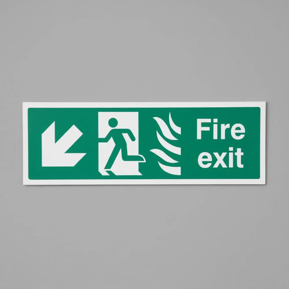 Fire exit arrow down left - HTM