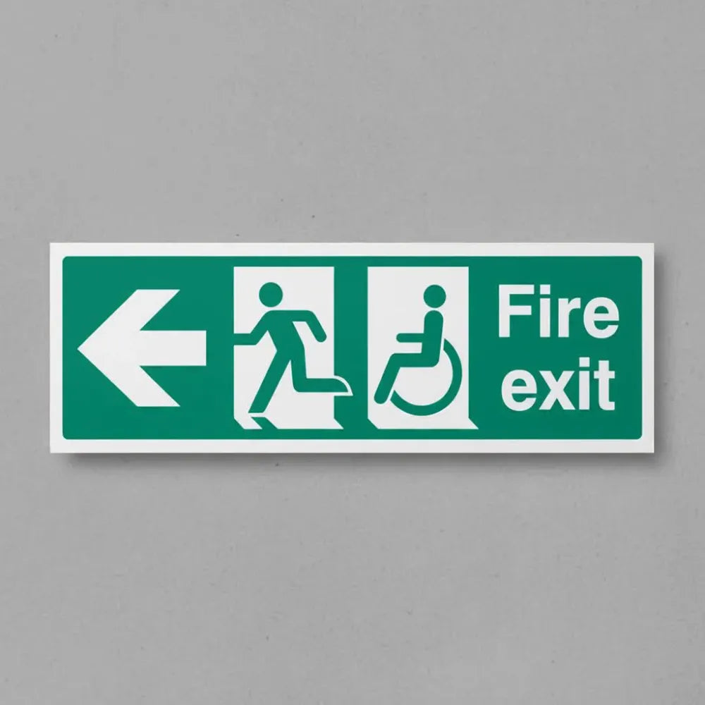 Disabled fire exit arrow left