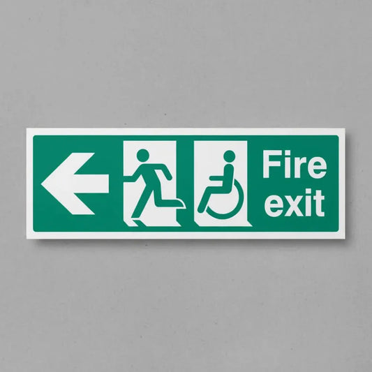 Disabled fire exit arrow left