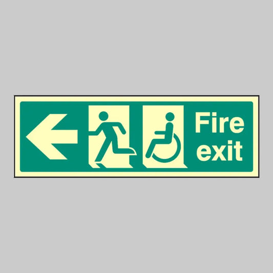 Disabled fire exit arrow left