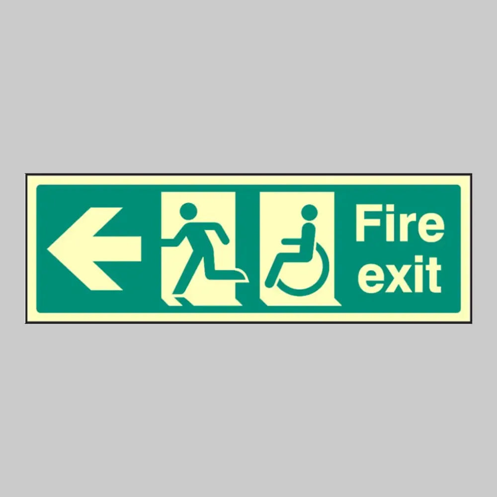 Disabled fire exit arrow left