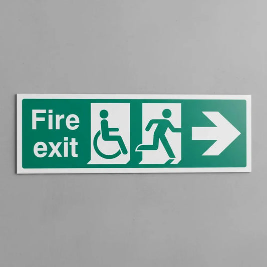 Disabled fire exit arrow right