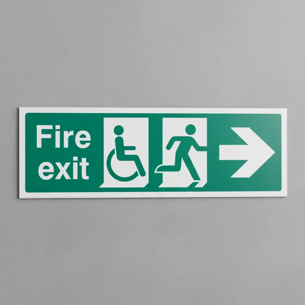 Disabled fire exit arrow right