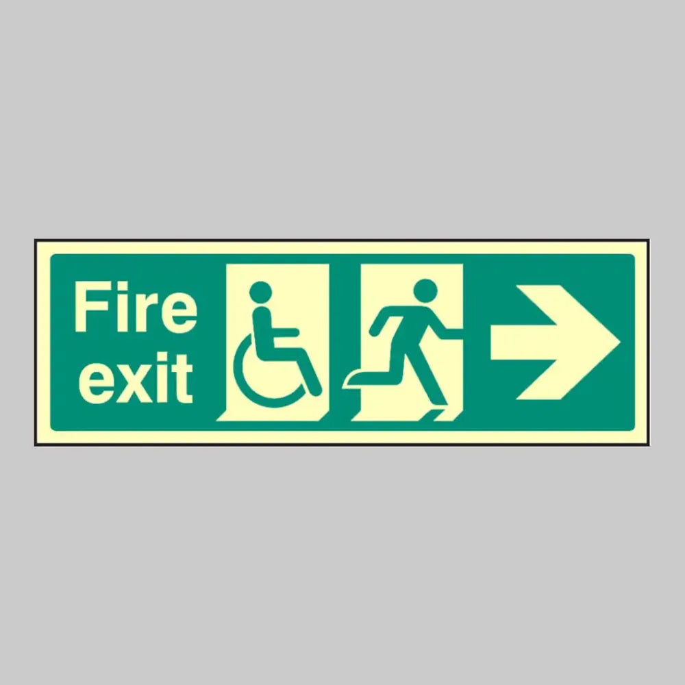Disabled fire exit arrow right