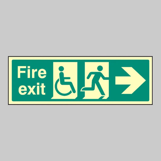 Disabled fire exit arrow right