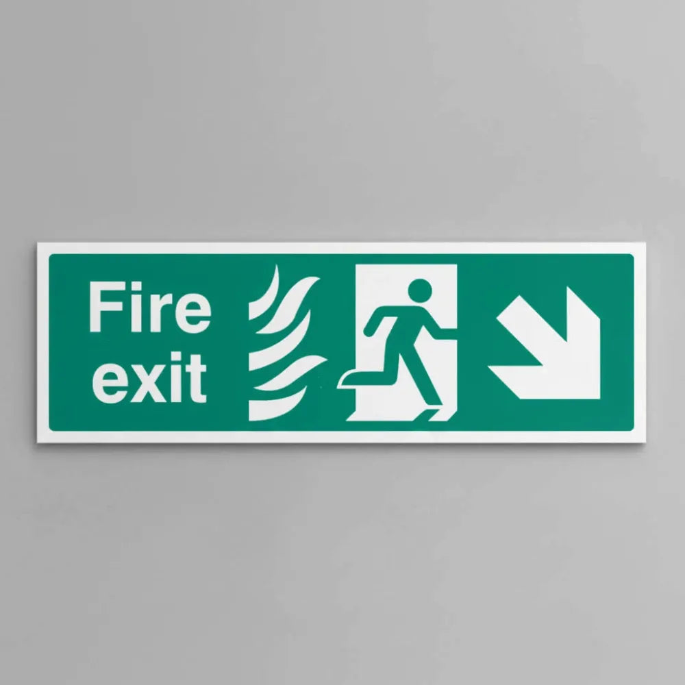 Fire exit arrow down right - HTM