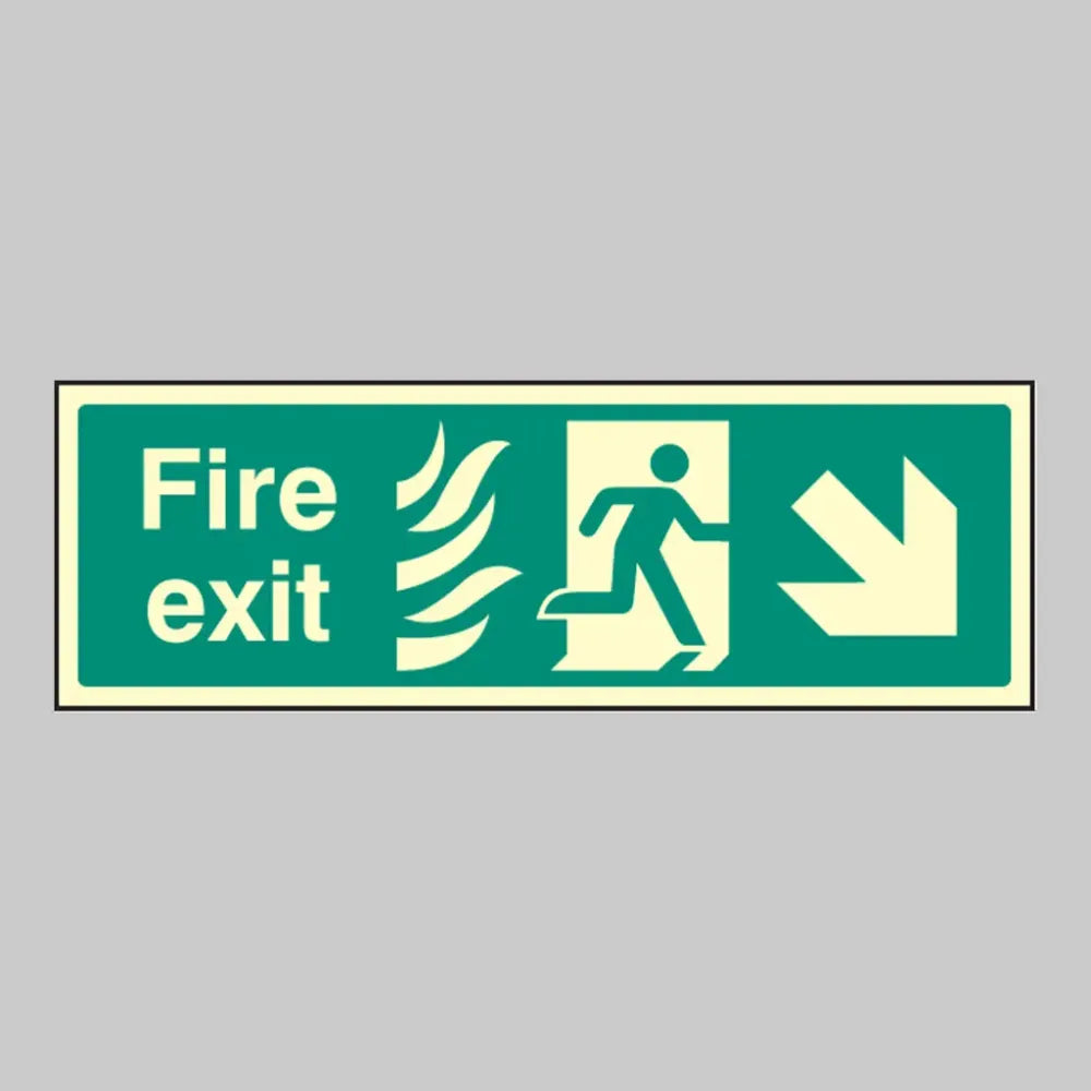 Fire exit arrow down right - HTM