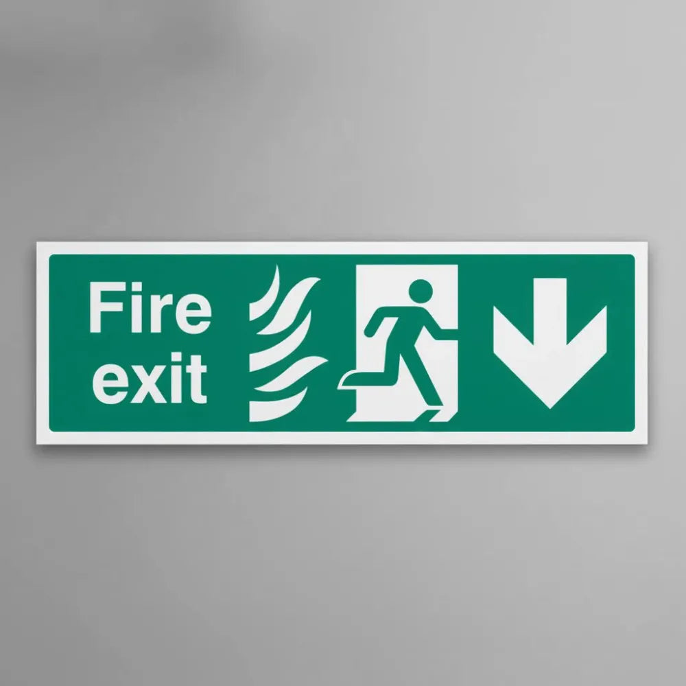 Fire exit arrow down - HTM
