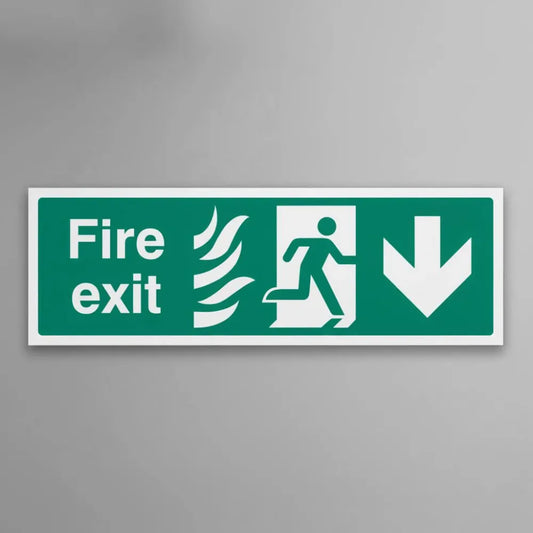 Fire exit arrow down - HTM
