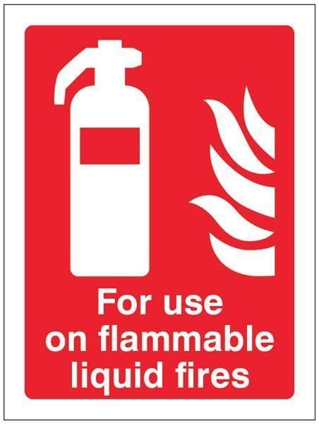 21005E For use on flammable liquid fires Safety Sign