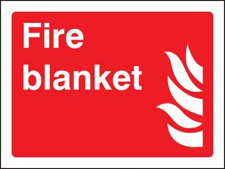 21012E Fire blanket Self Adhesive Vinyl (200x150mm) Safety Sign