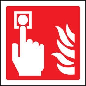 21017C Fire alarm call point symbol Self Adhesive Vinyl (150x150mm) Safety Sign