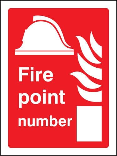 21032E Fire point number Self Adhesive Vinyl (200x150mm) Safety Sign